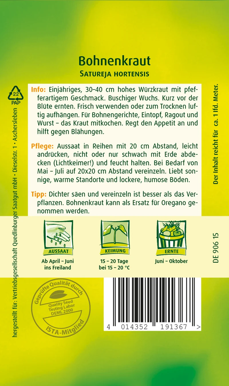 Bohnenkraut Saatgut