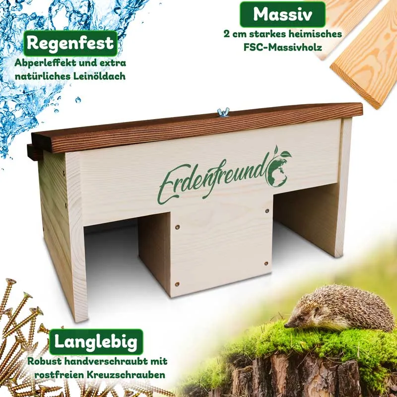 Igel-Futterhaus mit Wasser- und Futterplatz