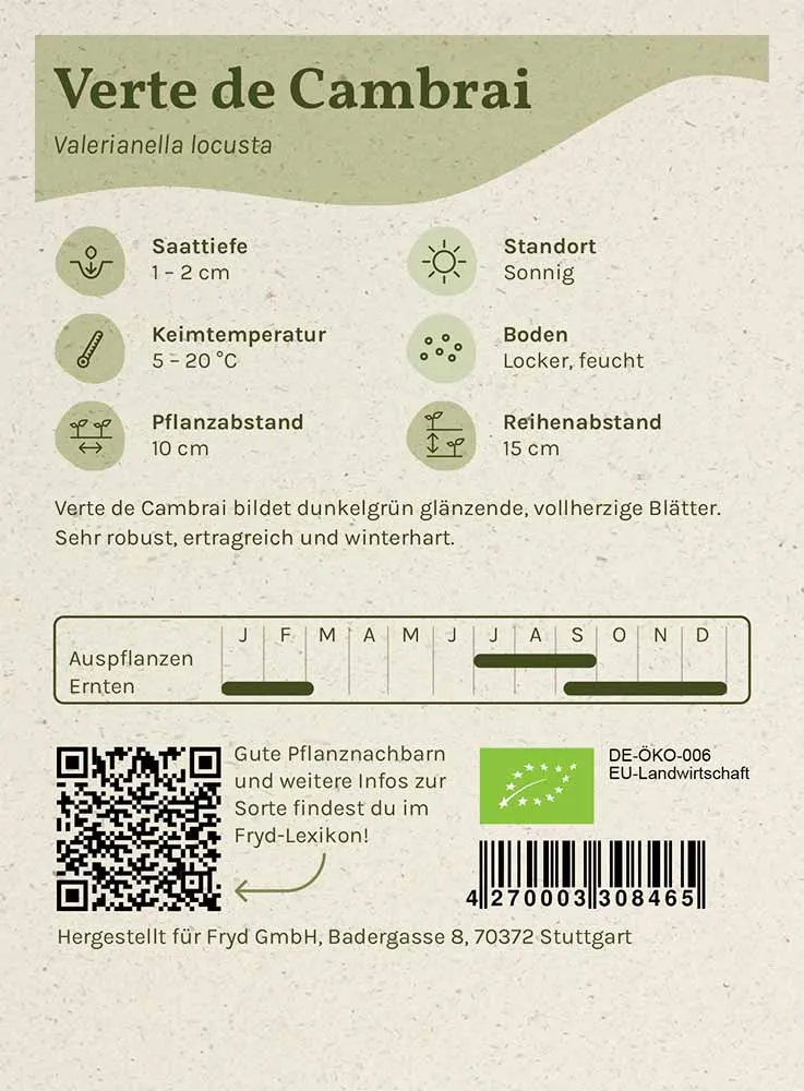 Fryd BIO Feldsalat Verte de Cambrai