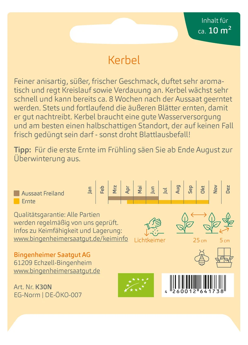 Kerbel | BIO Kerbelsamen von Bingenheimer Saatgut