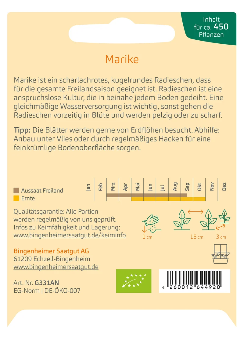 Radies Marike | BIO Radieschensamen von Bingenheimer Saatgut