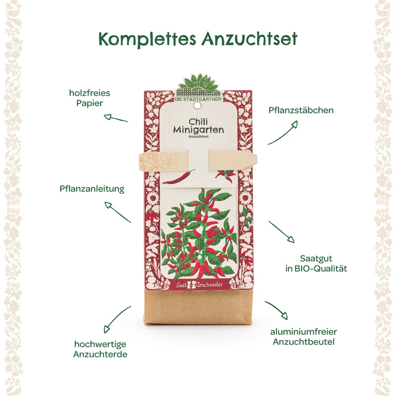 Anzuchtset – Minigarten BIO-Chili