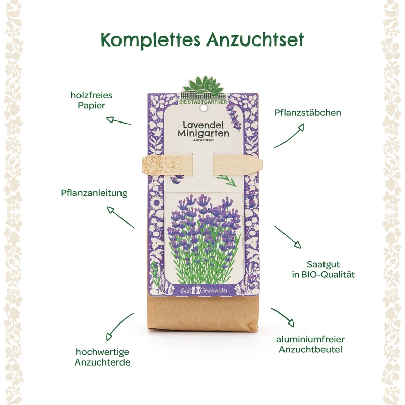 Anzuchtset – Minigarten BIO-Lavendel