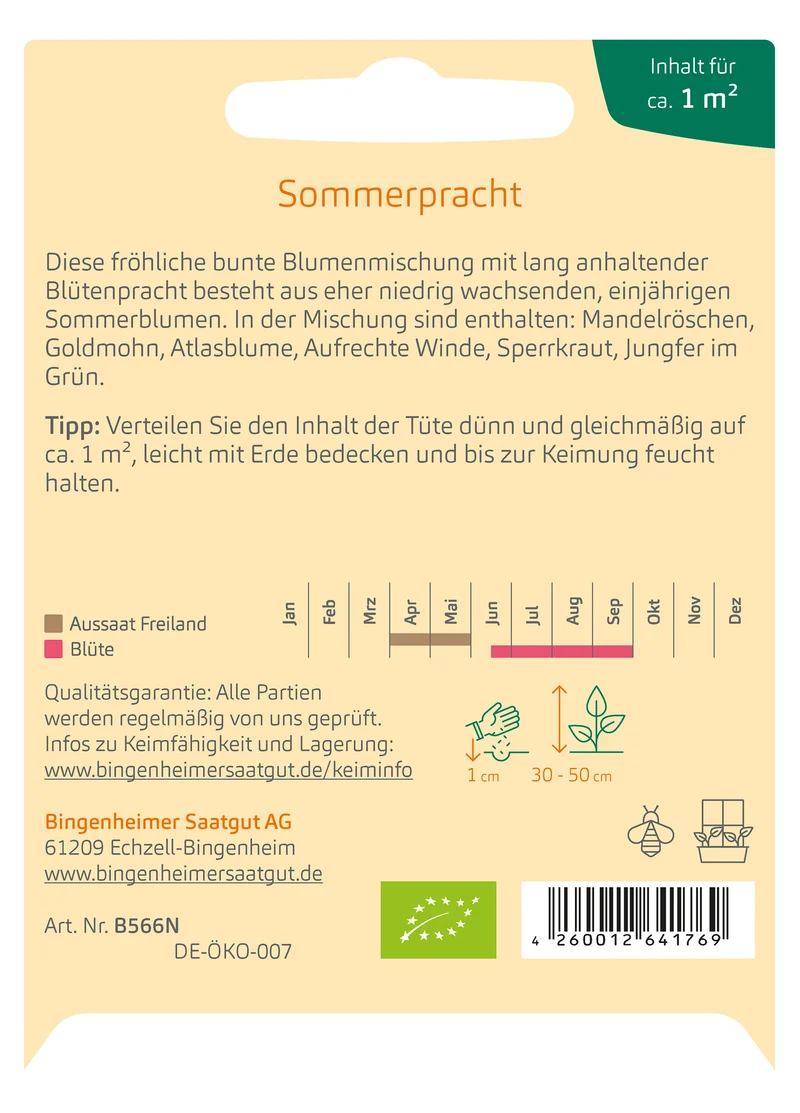 Sommerpracht - Sommerblumenmischung | BIO Blumensamenmischung von Bingenheimer Saatgut