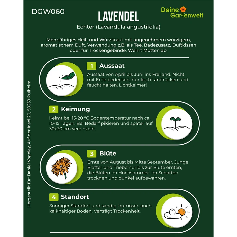 Lavendel Echter Saatgut