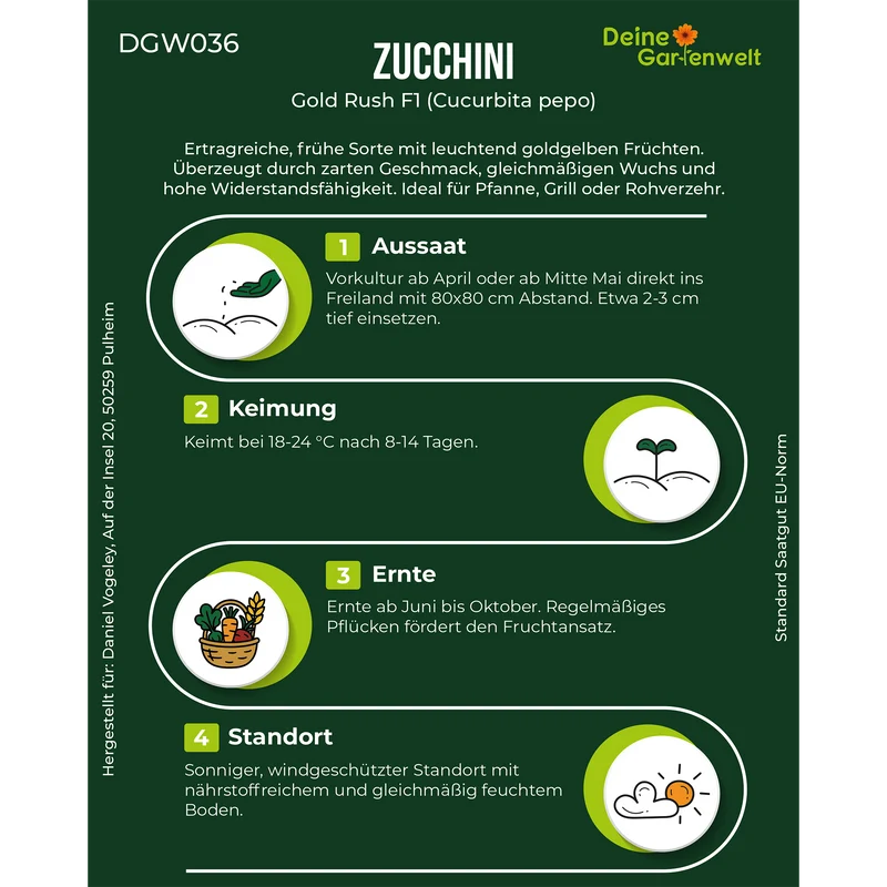 Zucchini Gold Rush F1 Saatgut