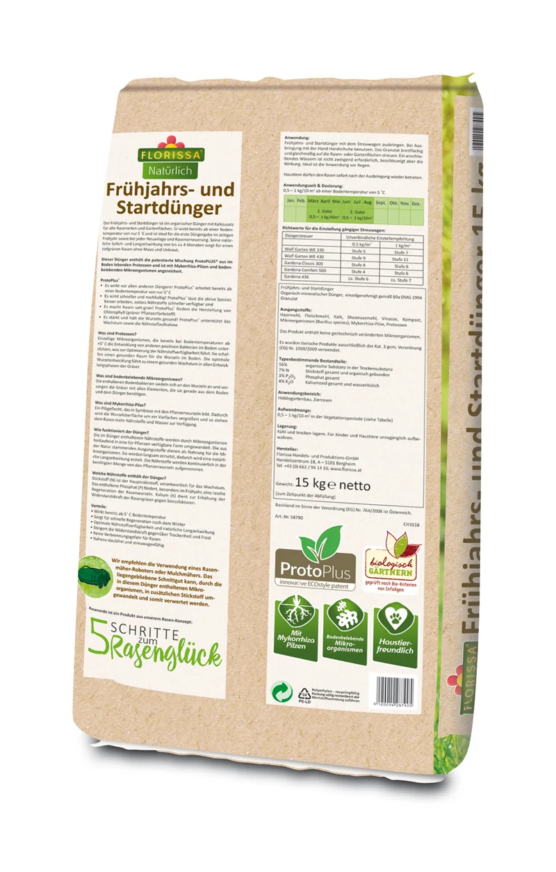 Proto Plus Frühjahrs- und Startdünger (15 kg) | BIO Dünger von Florissa