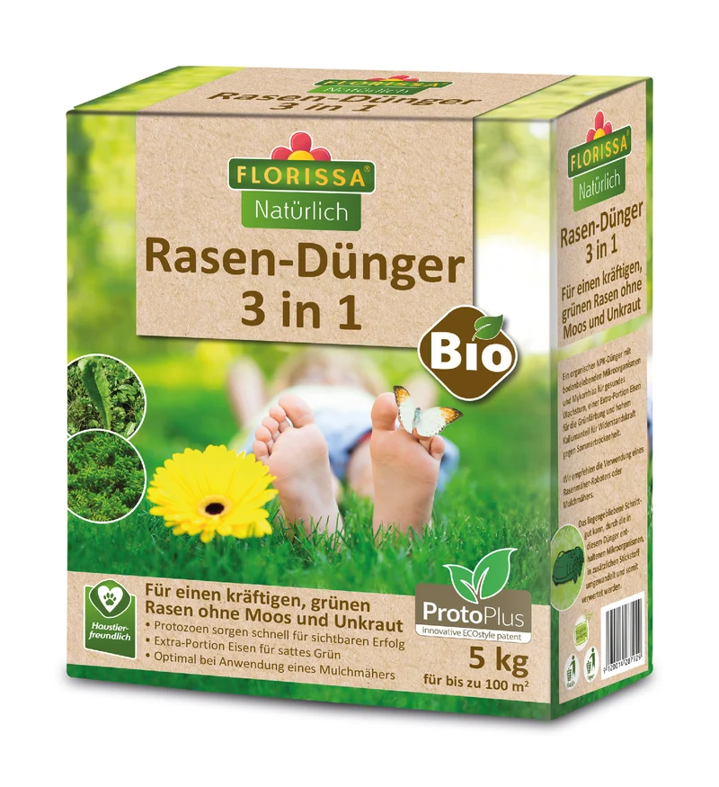 Proto Plus Rasendünger "3 in 1" (5 kg) | BIO Rasendünger von Florissa