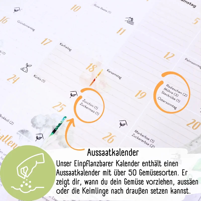 Einpflanzbarer Kalender 2027