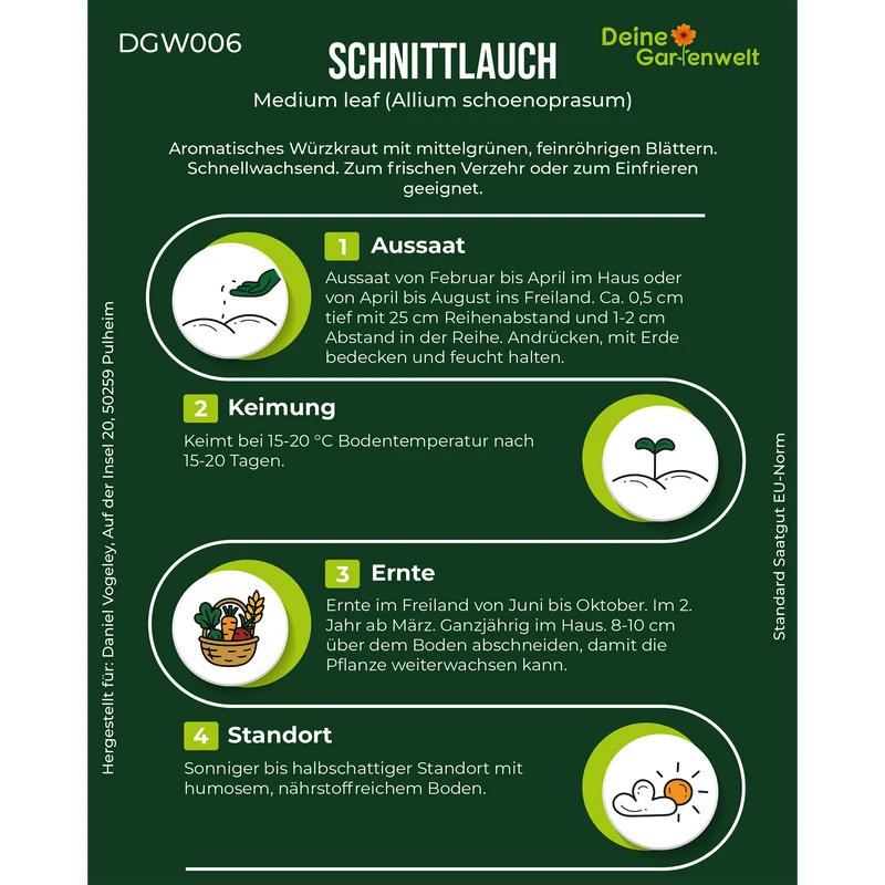 Schnittlauch Medium Leaf Saatgut