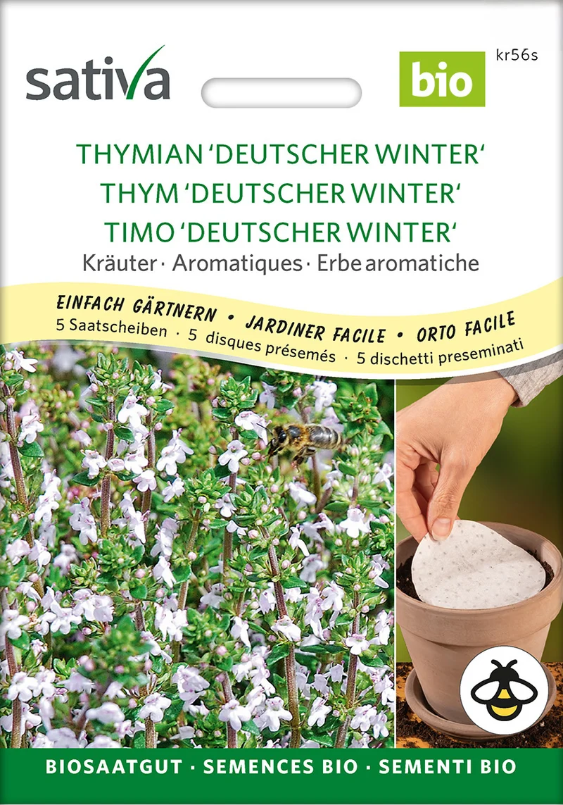 Thymian (Saatscheiben) | BIO Saatbänder & Saatplatten von Sativa Rheinau [MHD 12/2025]
