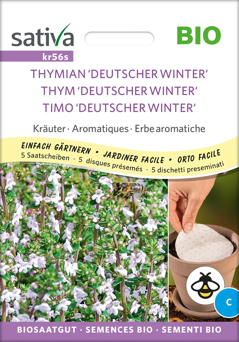Thymian (Saatscheiben) | BIO Saatbänder & Saatplatten von Sativa Rheinau [MHD 12/2025]