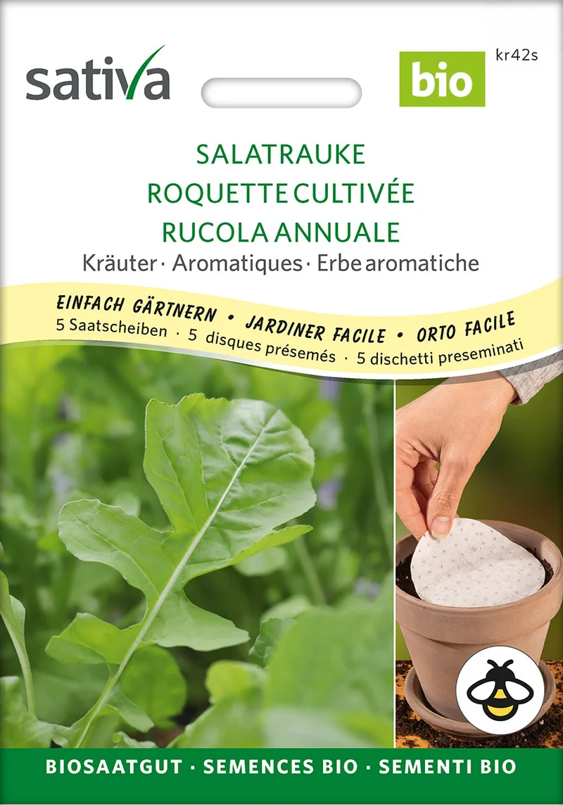 Salatrauke (Saatscheiben) | BIO Saatbänder & Saatplatten von Sativa Rheinau [MHD 12/2025]