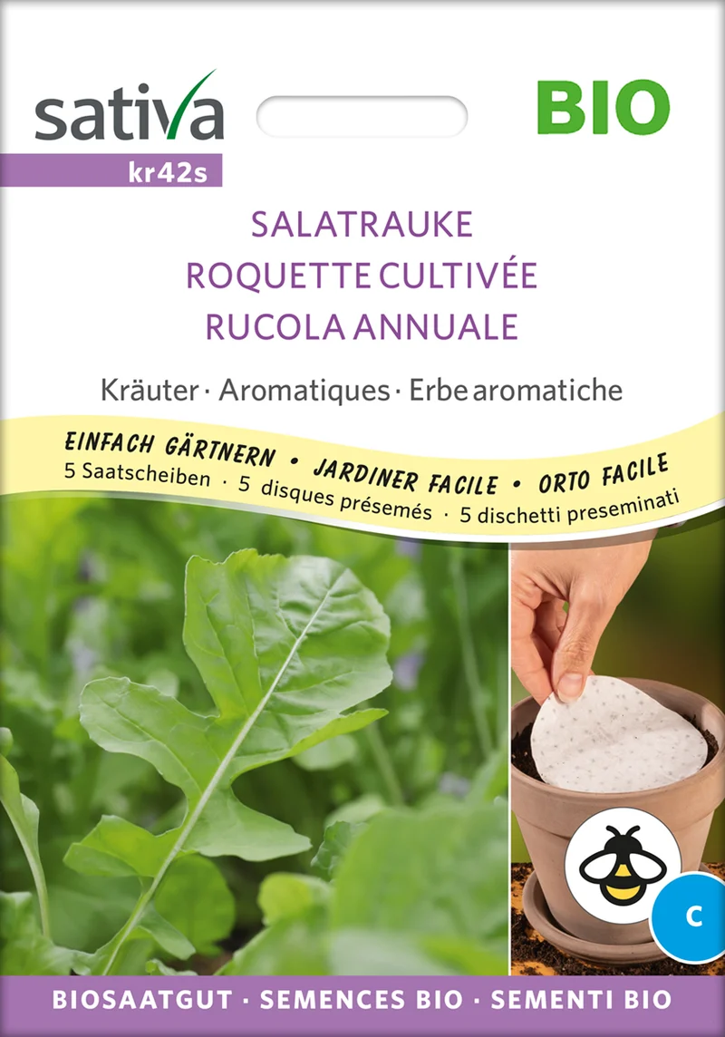 Salatrauke (Saatscheiben) | BIO Saatbänder & Saatplatten von Sativa Rheinau [MHD 12/2025]