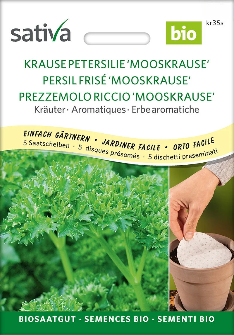 Krause Petersilie (Saatscheiben) | BIO Saatbänder & Saatplatten von Sativa Rheinau [MHD 12/2025]
