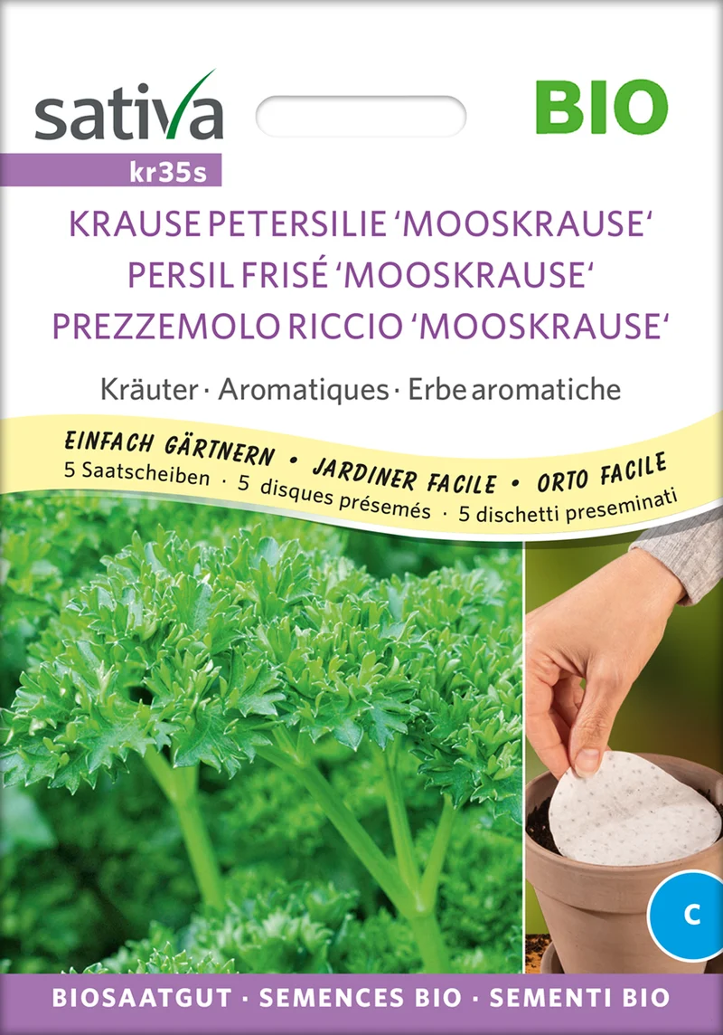 Krause Petersilie (Saatscheiben) | BIO Saatbänder & Saatplatten von Sativa Rheinau [MHD 12/2025]