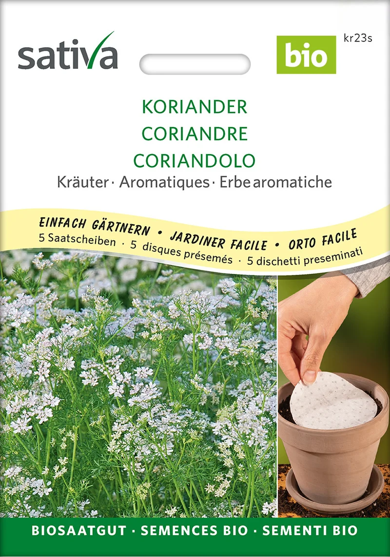 Koriander (Saatscheiben) | BIO Saatbänder & Saatplatten von Sativa Rheinau [MHD 12/2021]