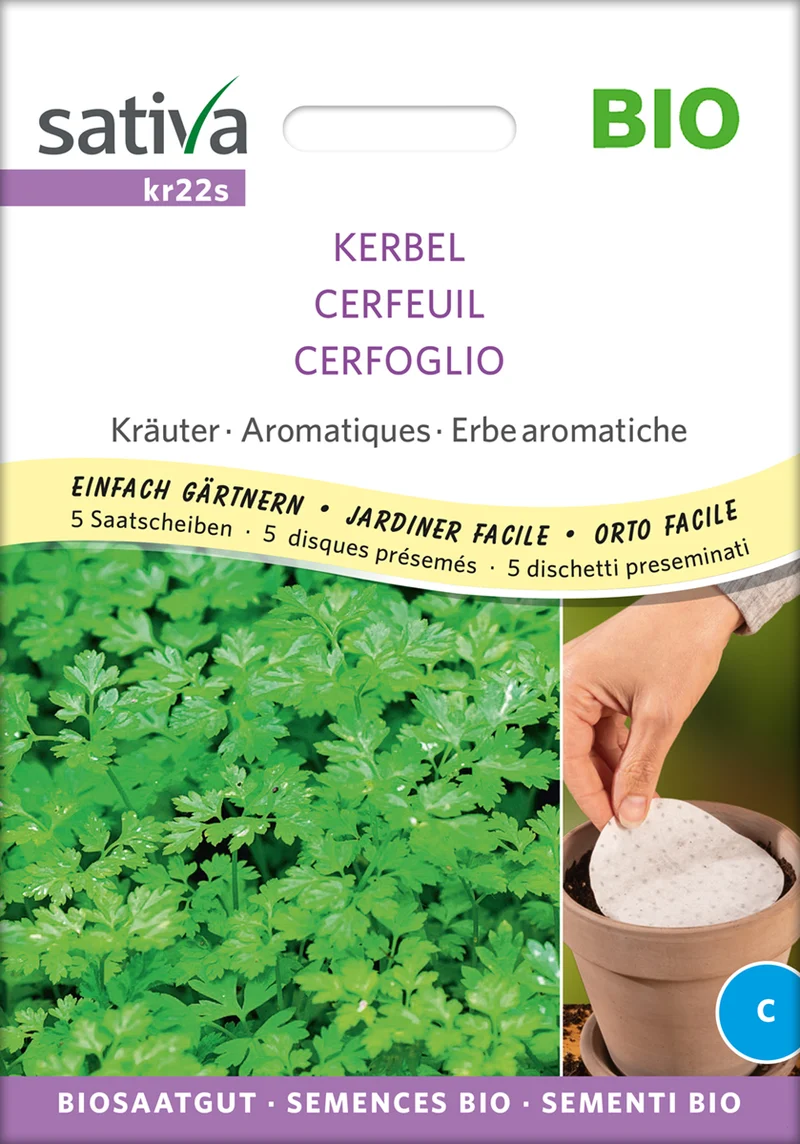 Kerbel 'Commun' (Saatscheiben) | BIO Saatbänder & Saatplatten von Sativa Rheinau [MHD 12/2025]