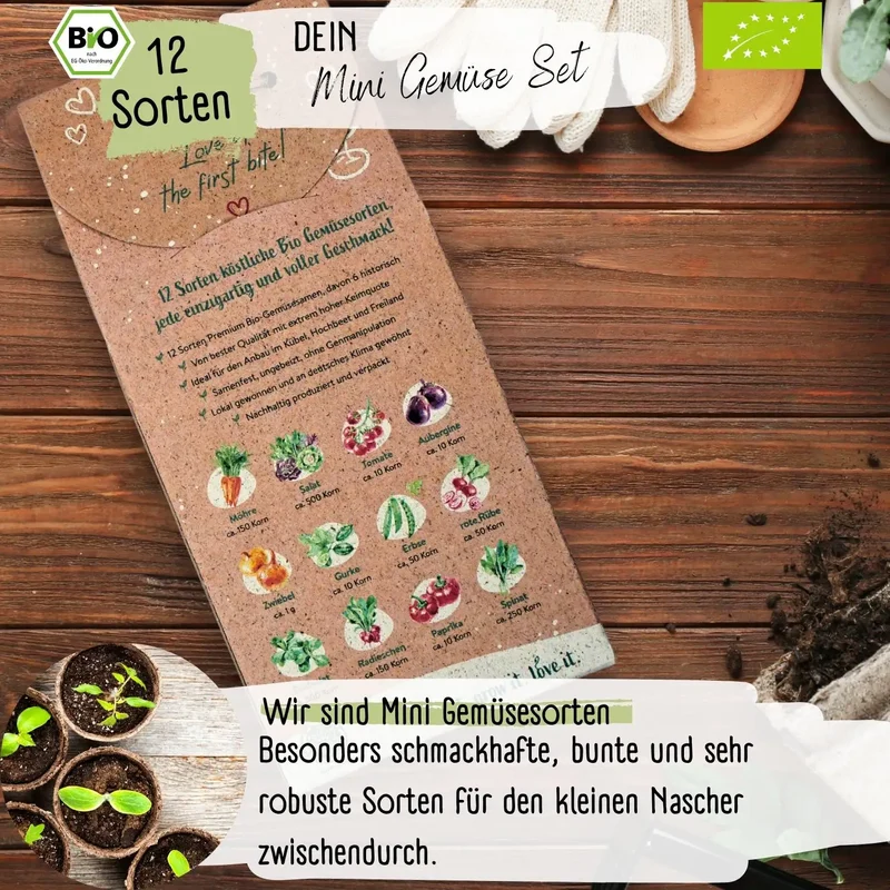 Dein 12 Bio Balkon & Hochbeet Gemüsesamen Set