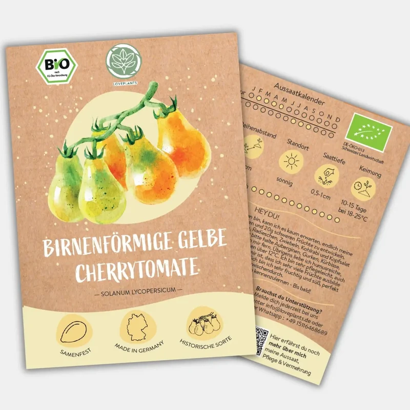 Bio Cherrytomate Birnenförmige Gelbe Samen