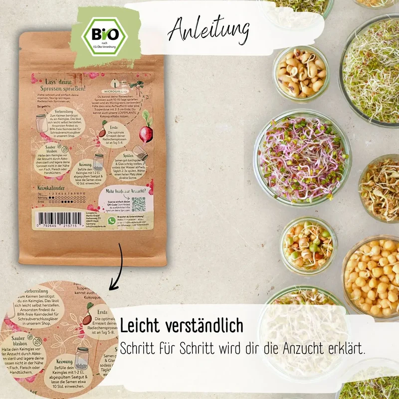 Bio Radies Sprossen Samen 200g