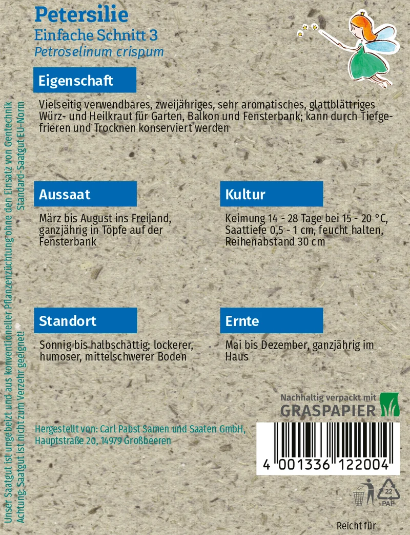 Petersilie Einfache Schnitt 3 Saatgut