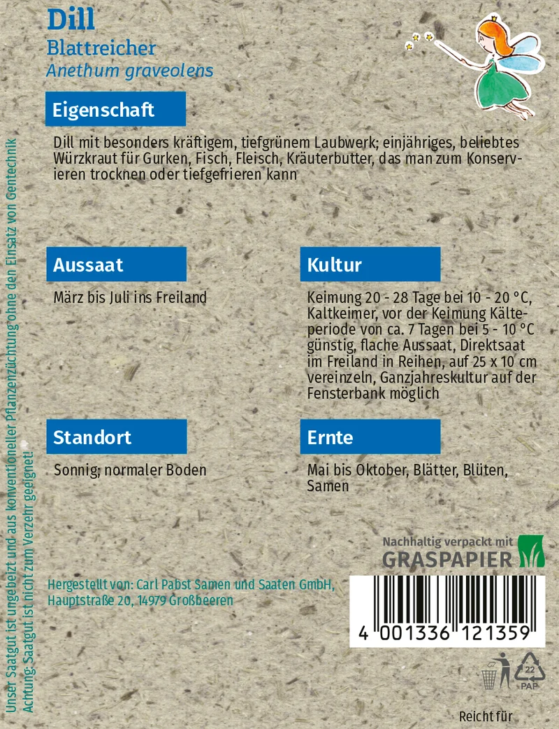 Dill Blattreicher Saatgut