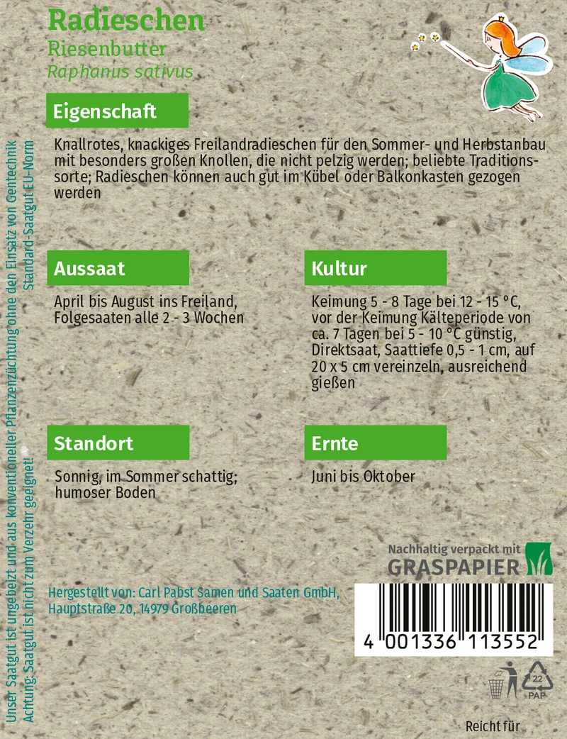 Radieschen Riesenbutter Saatgut