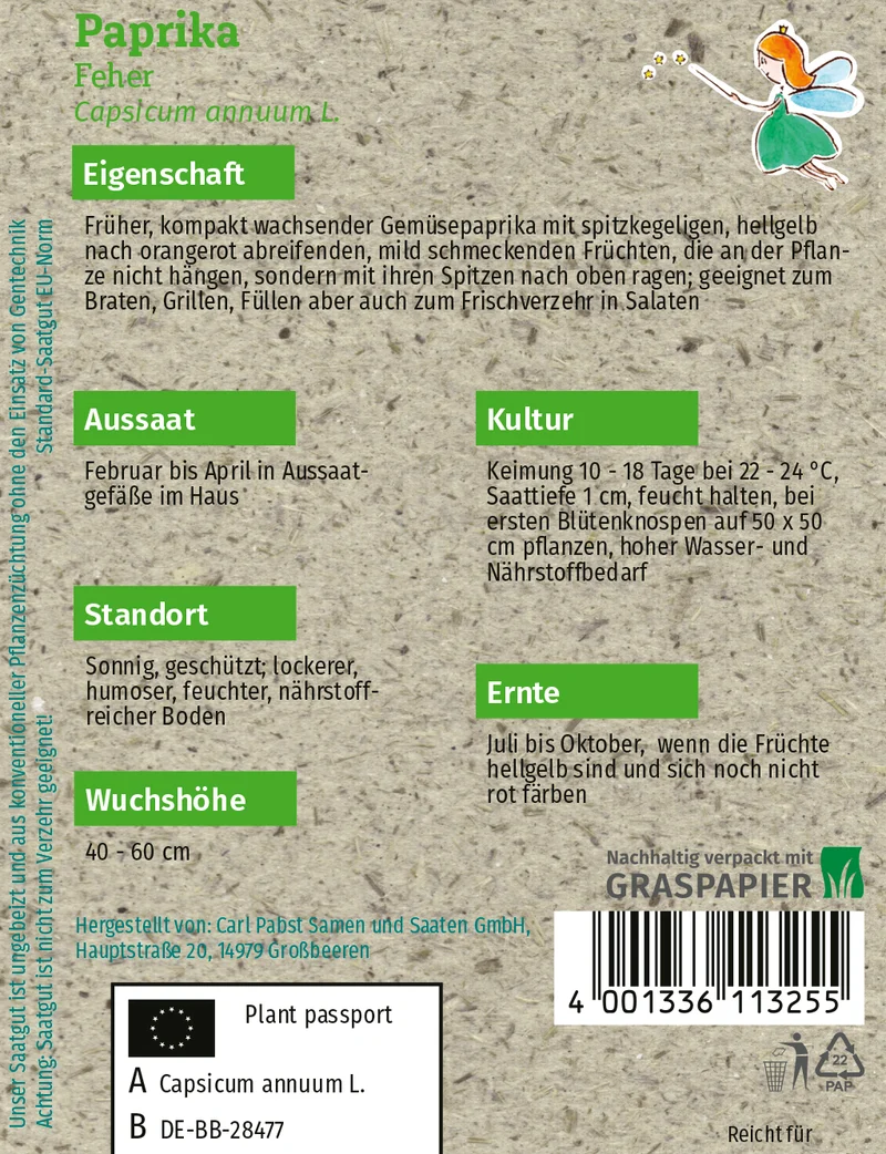 Paprika Feher Saatgut