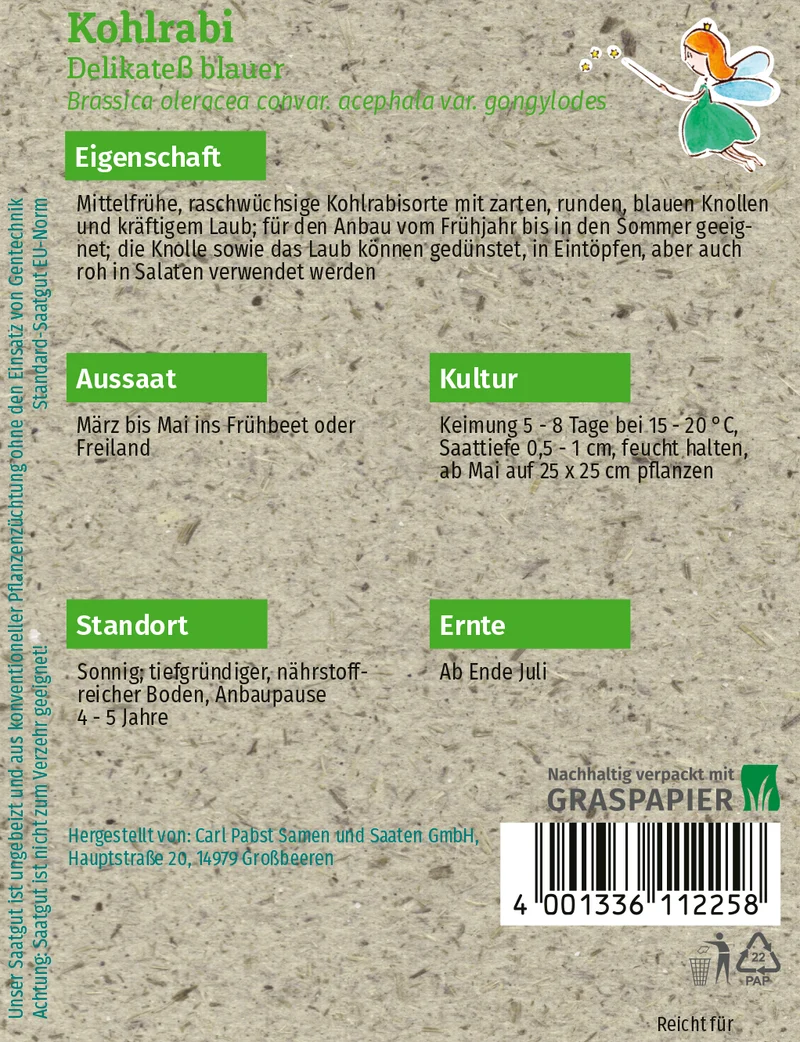 Kohlrabi Delikateß blauer Saatgut