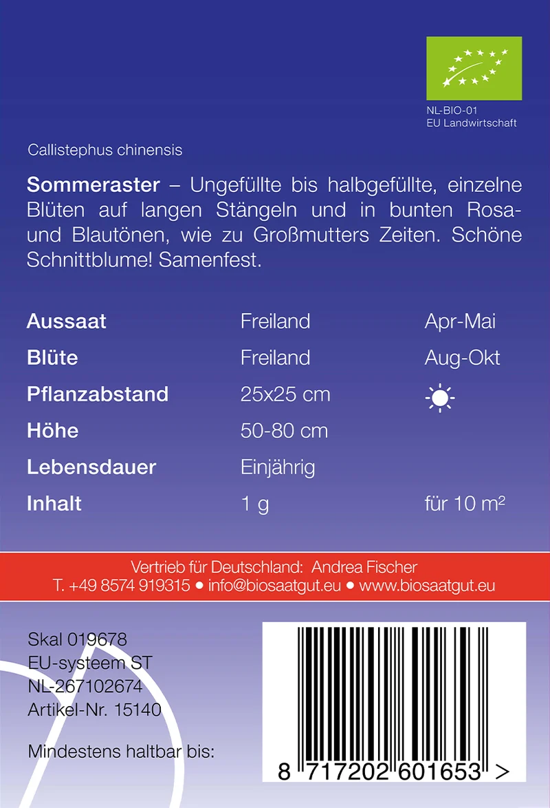 Sommeraster | BIO Asternsamen von De Bolster [MHD 12/2025]