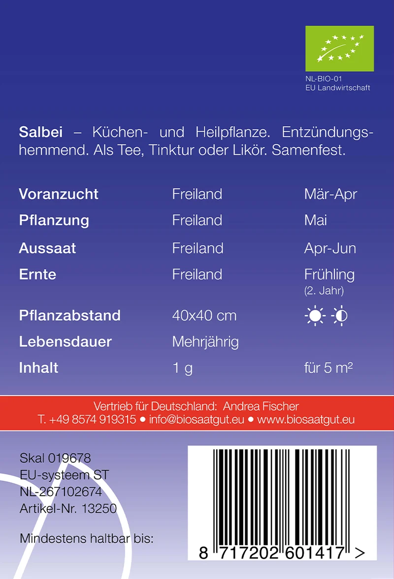 Salbei | BIO Salbeisamen von De Bolster [MHD 12/2023]