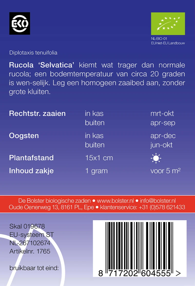 Wilde Rauke Selvatica | BIO Raukesamen von De Bolster [MHD 12/2023]