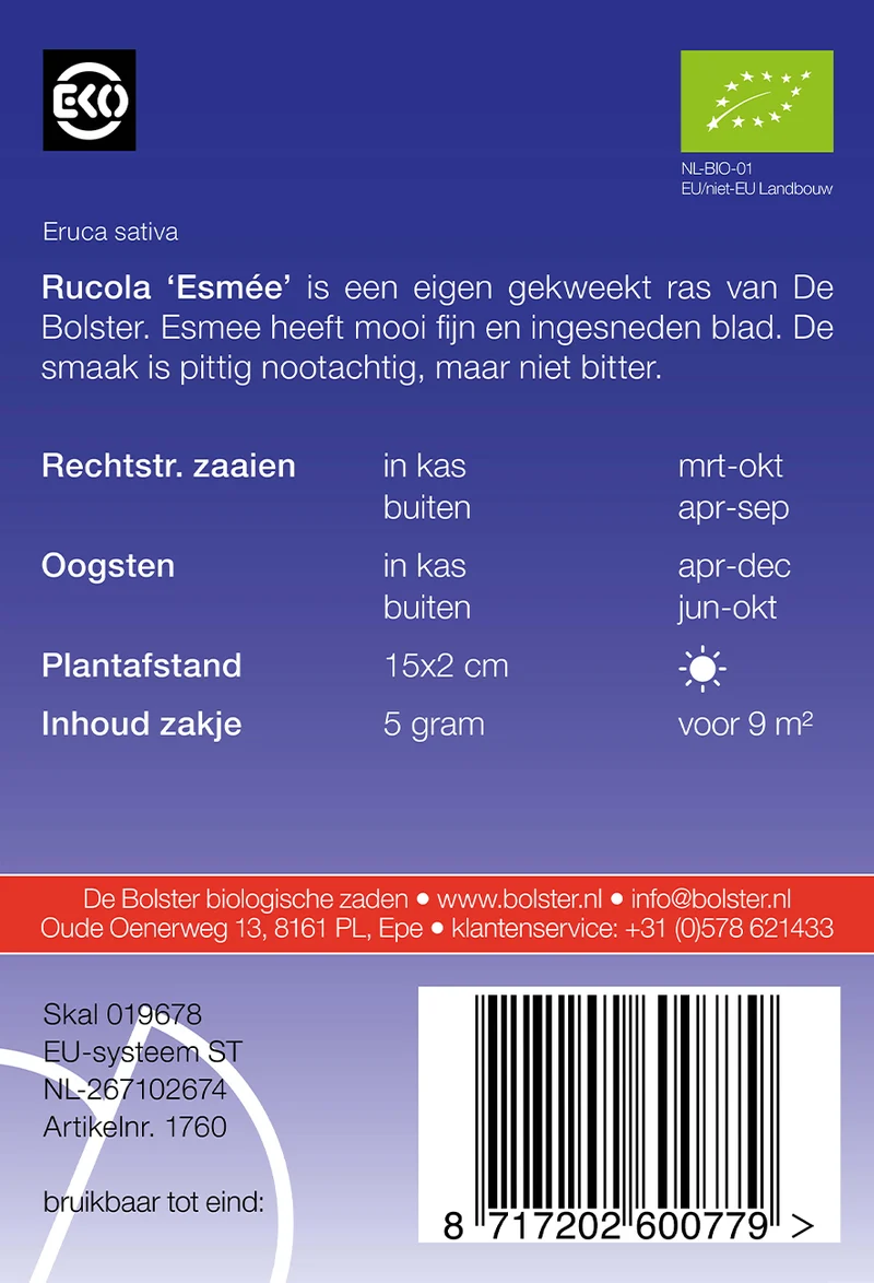 Salatrauke Esmée | BIO Raukesamen von De Bolster [MHD 12/2023]
