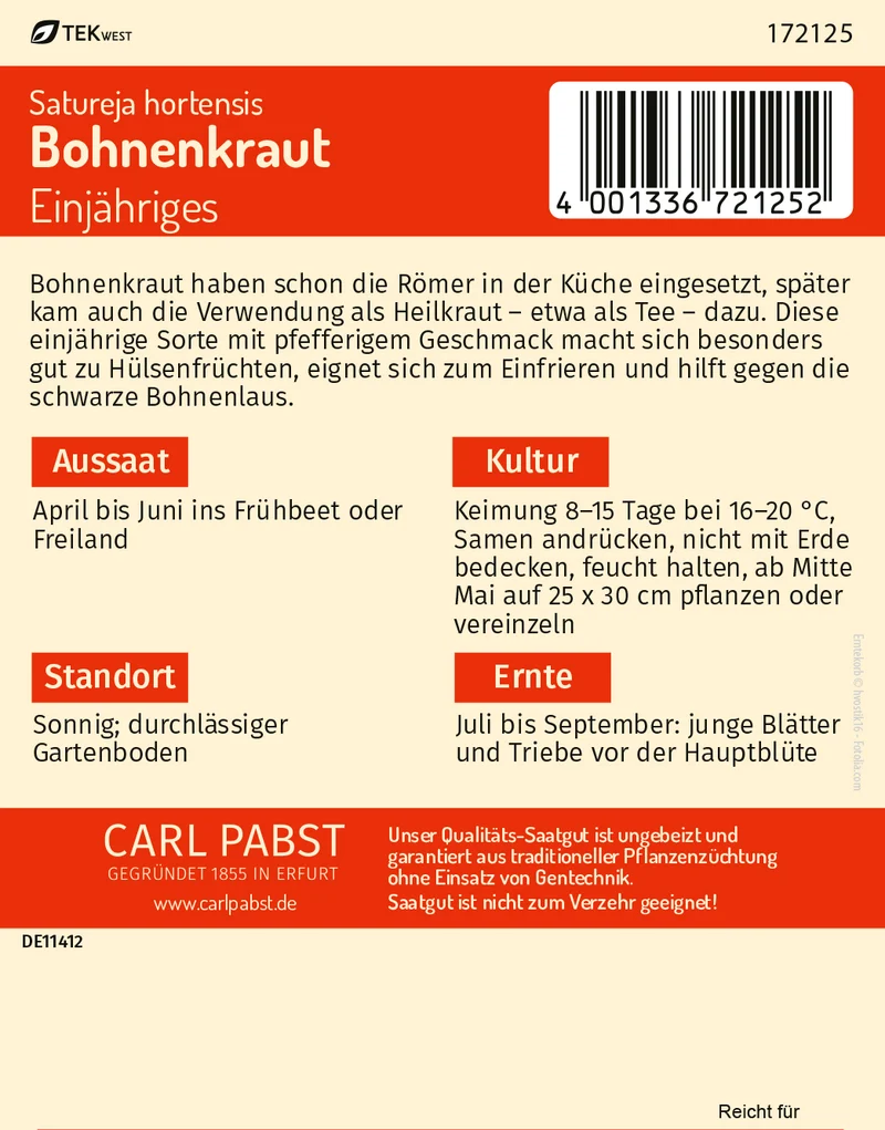 Bohnenkraut Saatgut