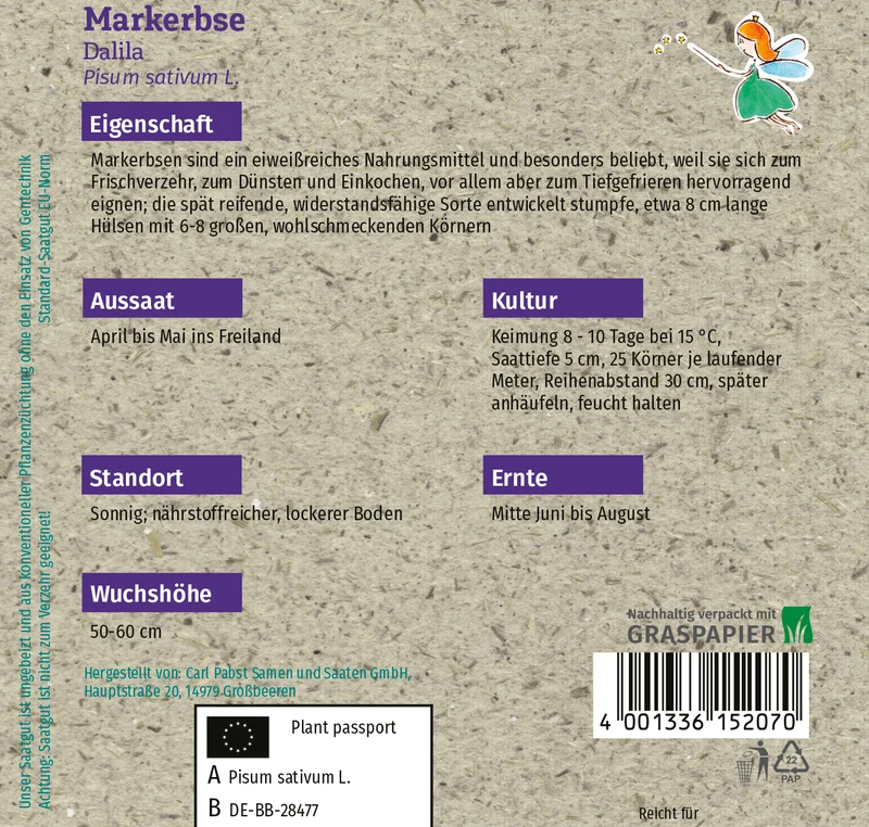 Markerbse Dalila Saatgut