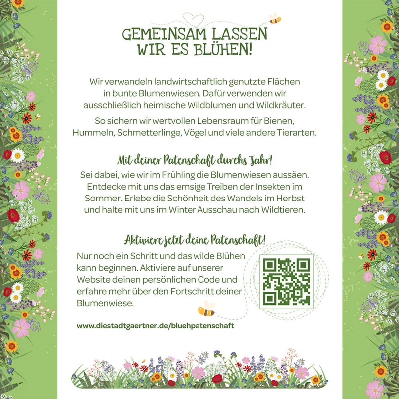 Patenschaft für 10 m² Blumenwiese zum Ausdrucken