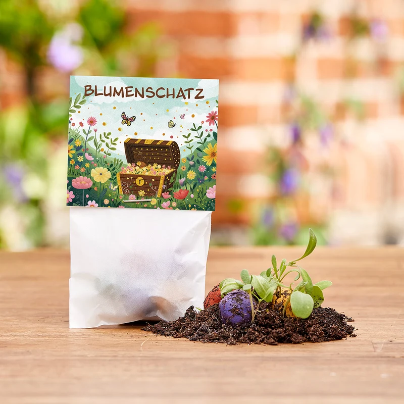 10x5 Blumenmurmeln im Tütchen – Blumenschatz