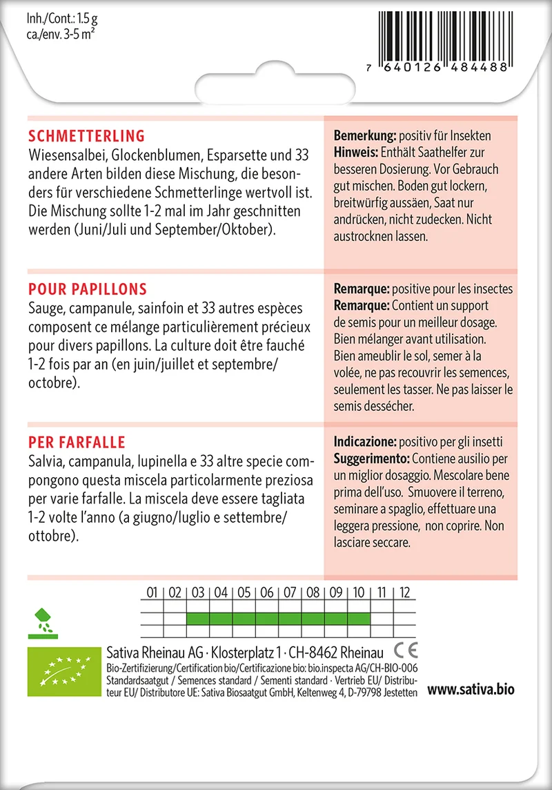 BIO Saatgut Wildblumenmischung Schmetterling