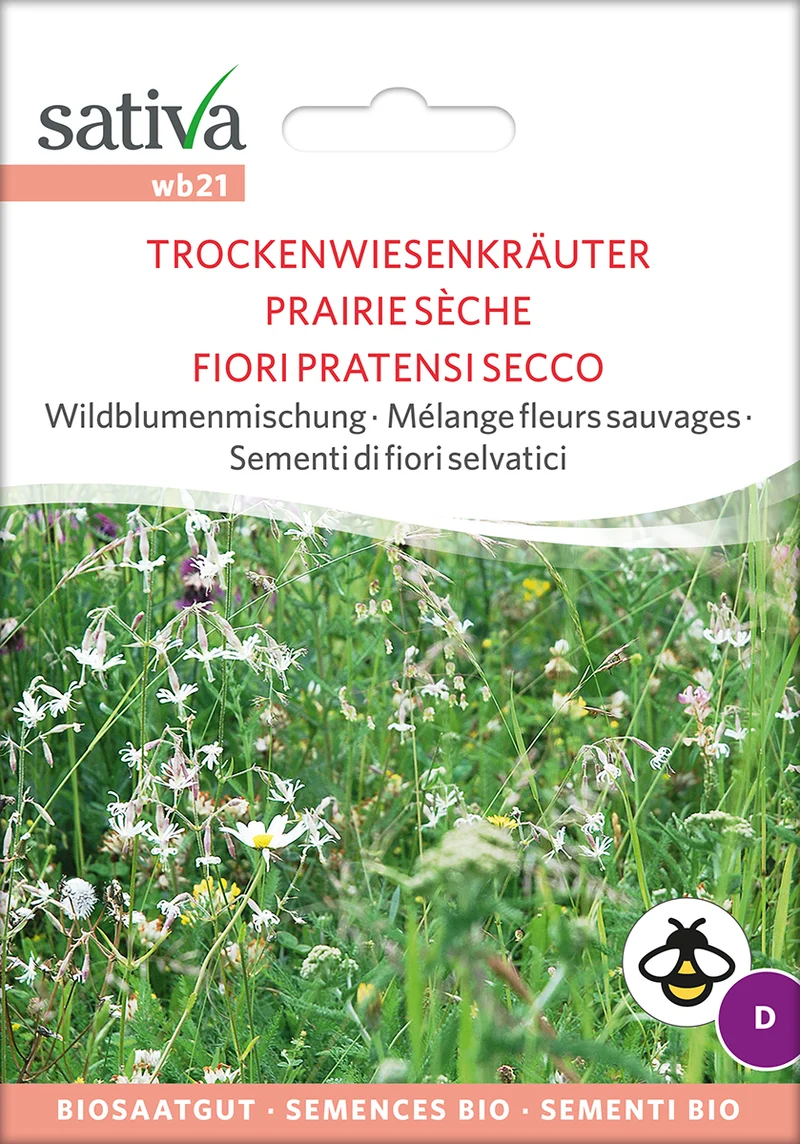 BIO Saatgut Wildblumenmischung Trockenwiesenkräuter