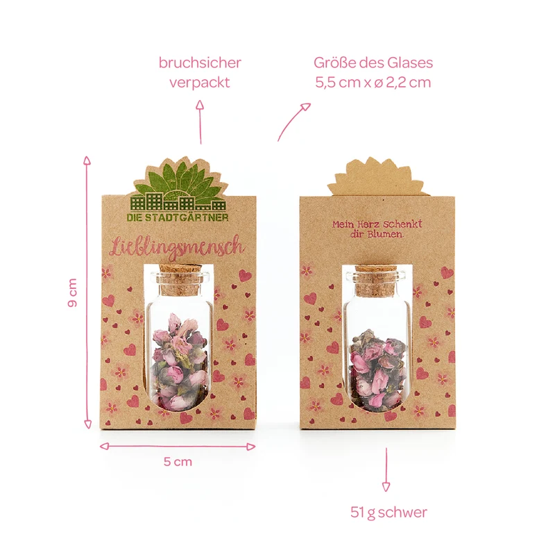 Lieblingsmensch mit handgepflückten Blüten