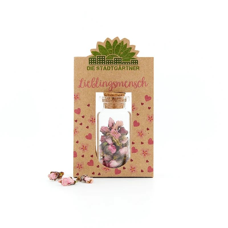 Lieblingsmensch mit handgepflückten Blüten