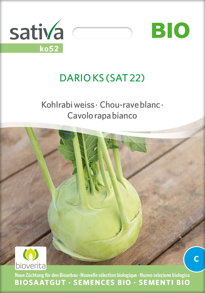 Kohlrabi weiss Auslese Früh | BIO Kohlrabisamen von Sativa Rheinau [MHD 12/2025]