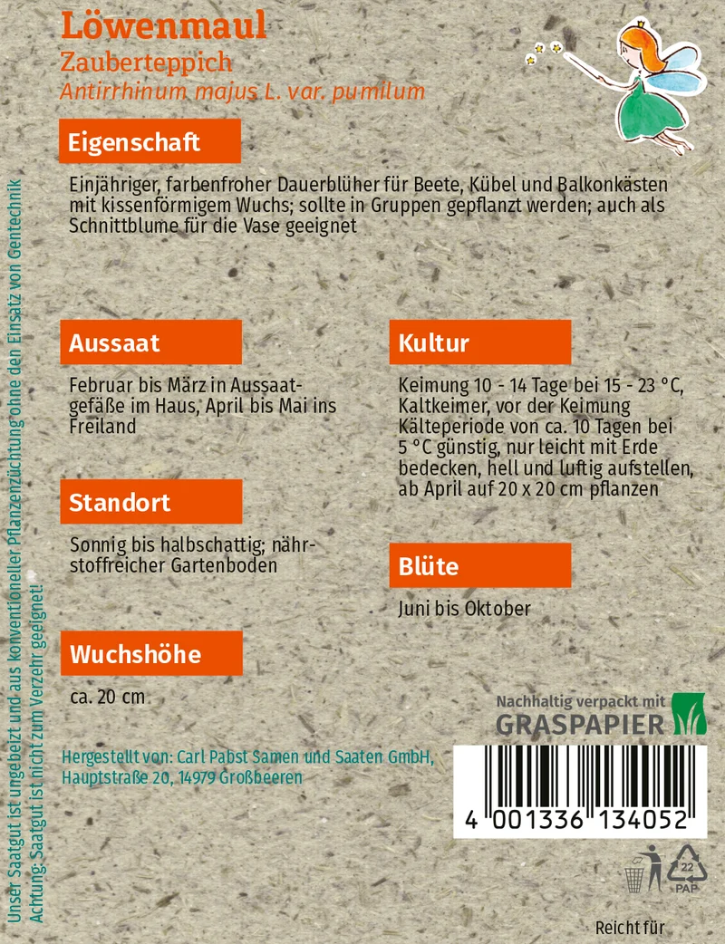 Löwenmaul Zauberteppich Saatgut