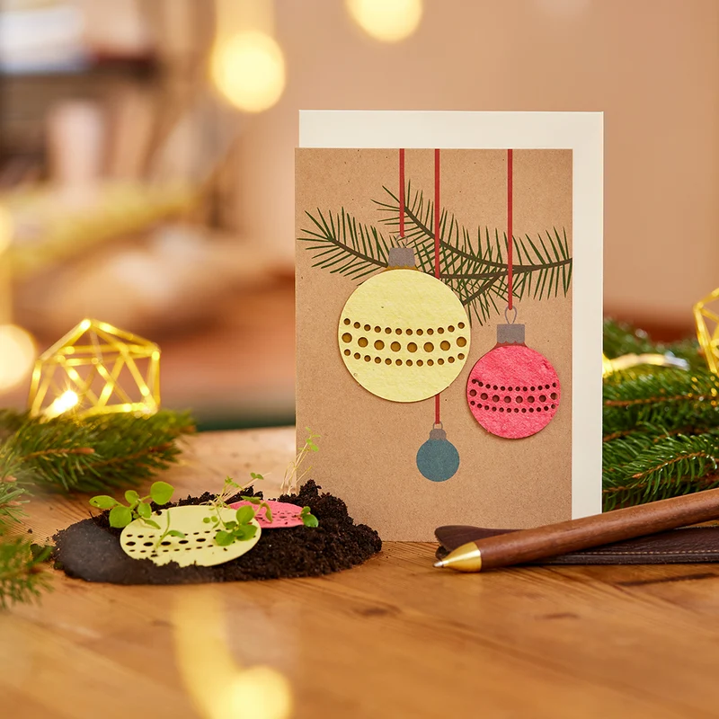 Weihnachtskarte "Weihnachtskugeln"