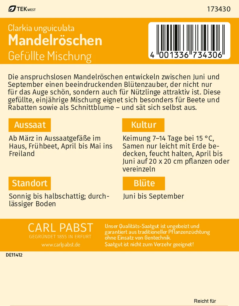 Mandelröschen Gefüllte Mischung Saatgut