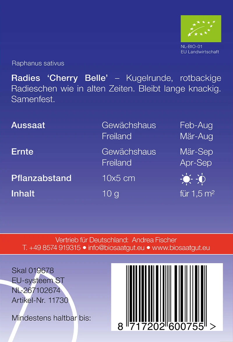 Radies Cherry Belle | BIO Radieschensamen von De Bolster [MHD 12/2025]