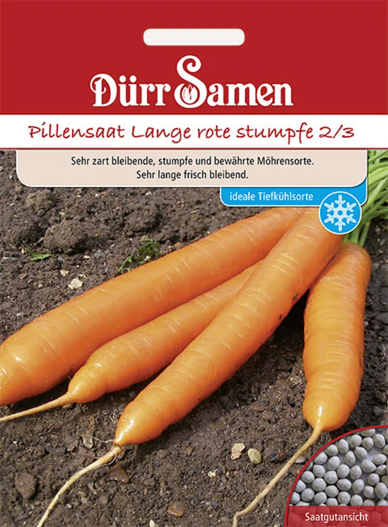 Möhre Pillensaat Lange rote stumpfe 2 bis 3 Saatgut