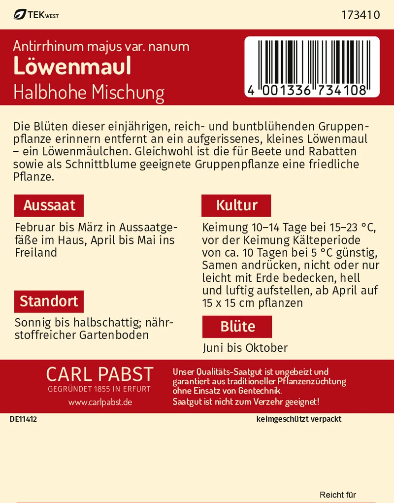 Löwenmaul Halbhohe Mischung Saatgut