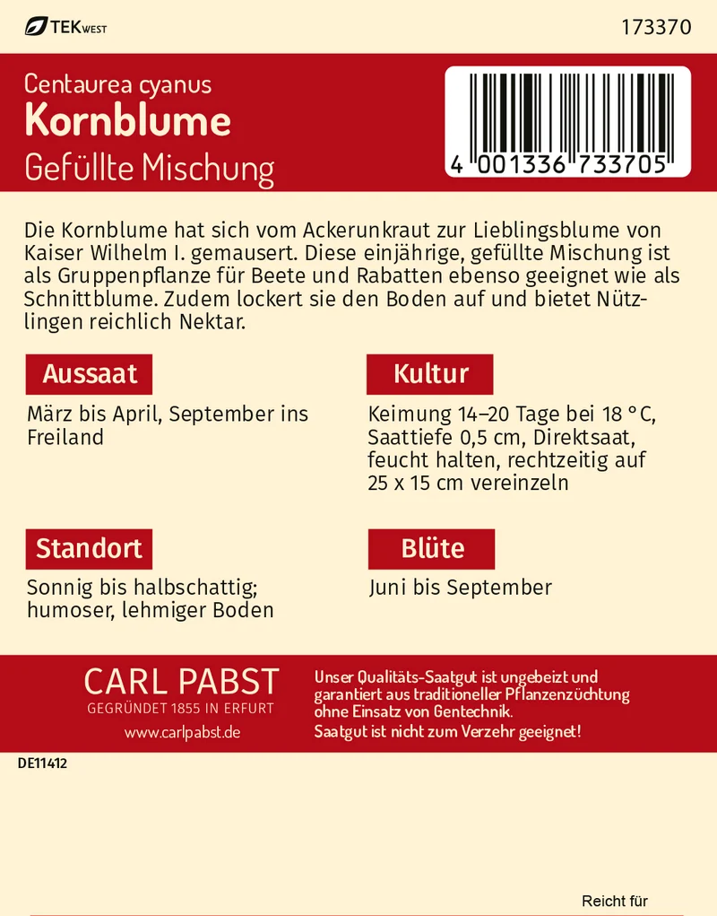 Kornblume Gefüllte Mischung Saatgut